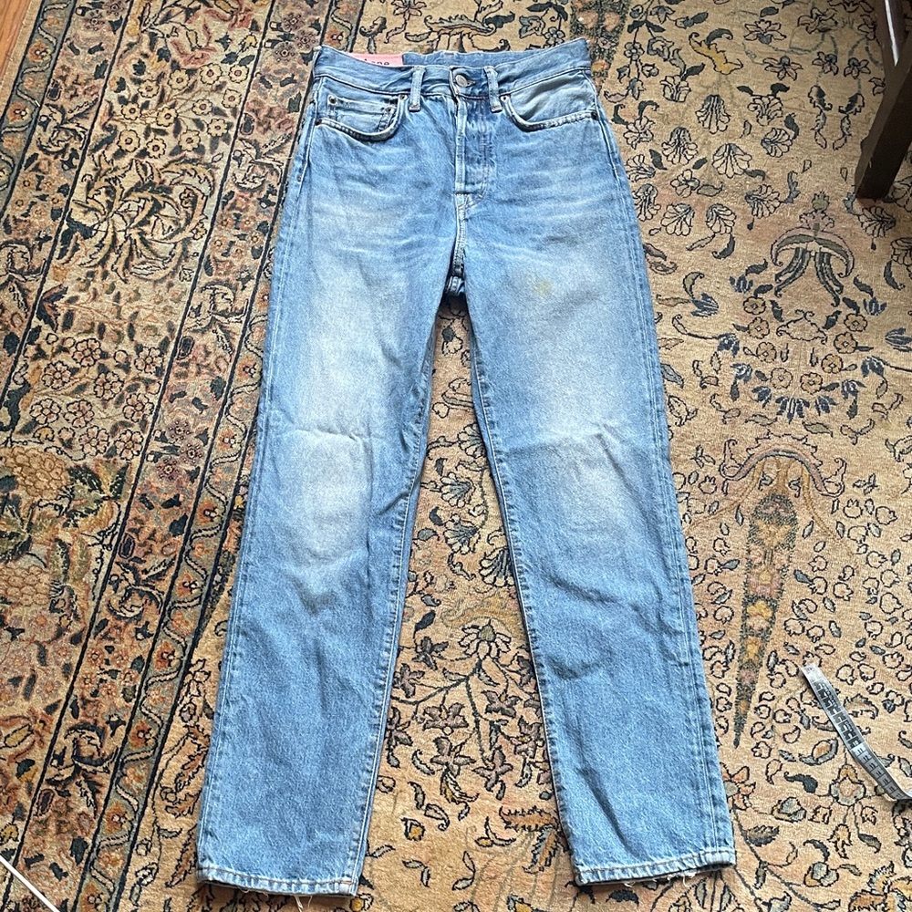 Women’s Acne Light Blue Straight-Leg Jeans, 100% cotton
